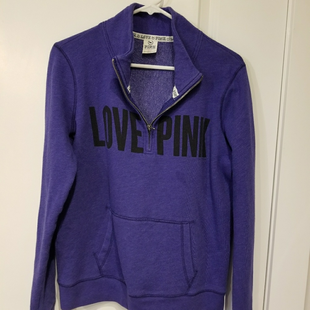PINK. Cozy purple half zipup (medium)